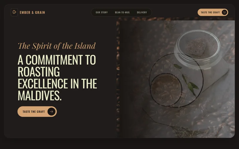 Ember Grain — Specialty coffee site built with Arclen
