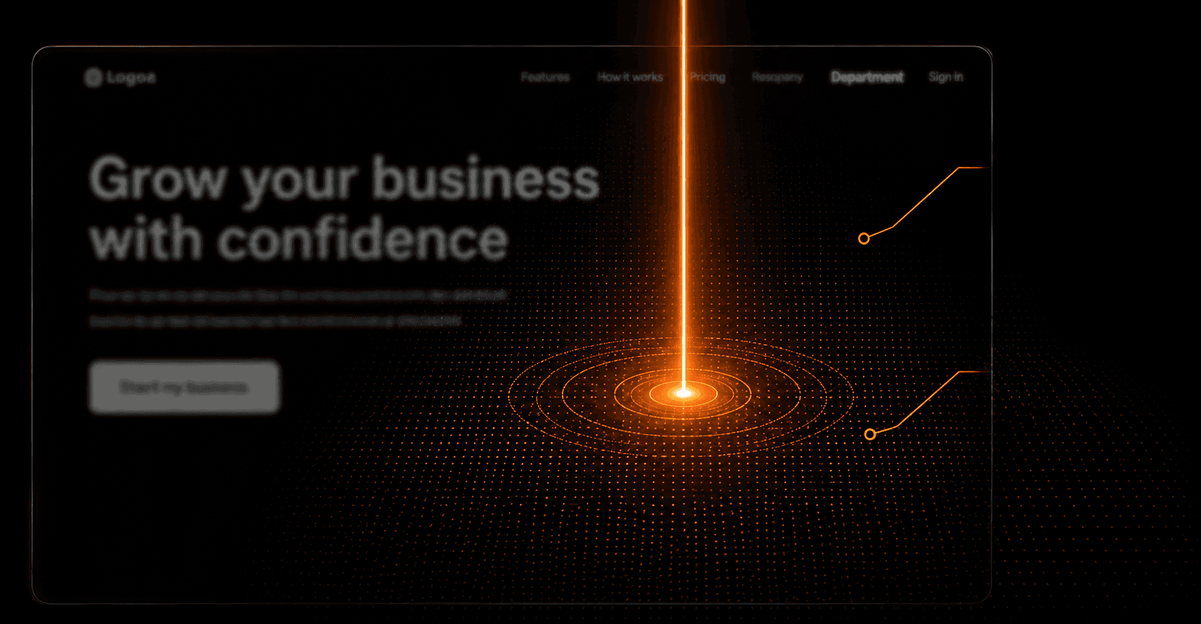 Arclen scanning a landing page hero — beam locked on the primary conversion point