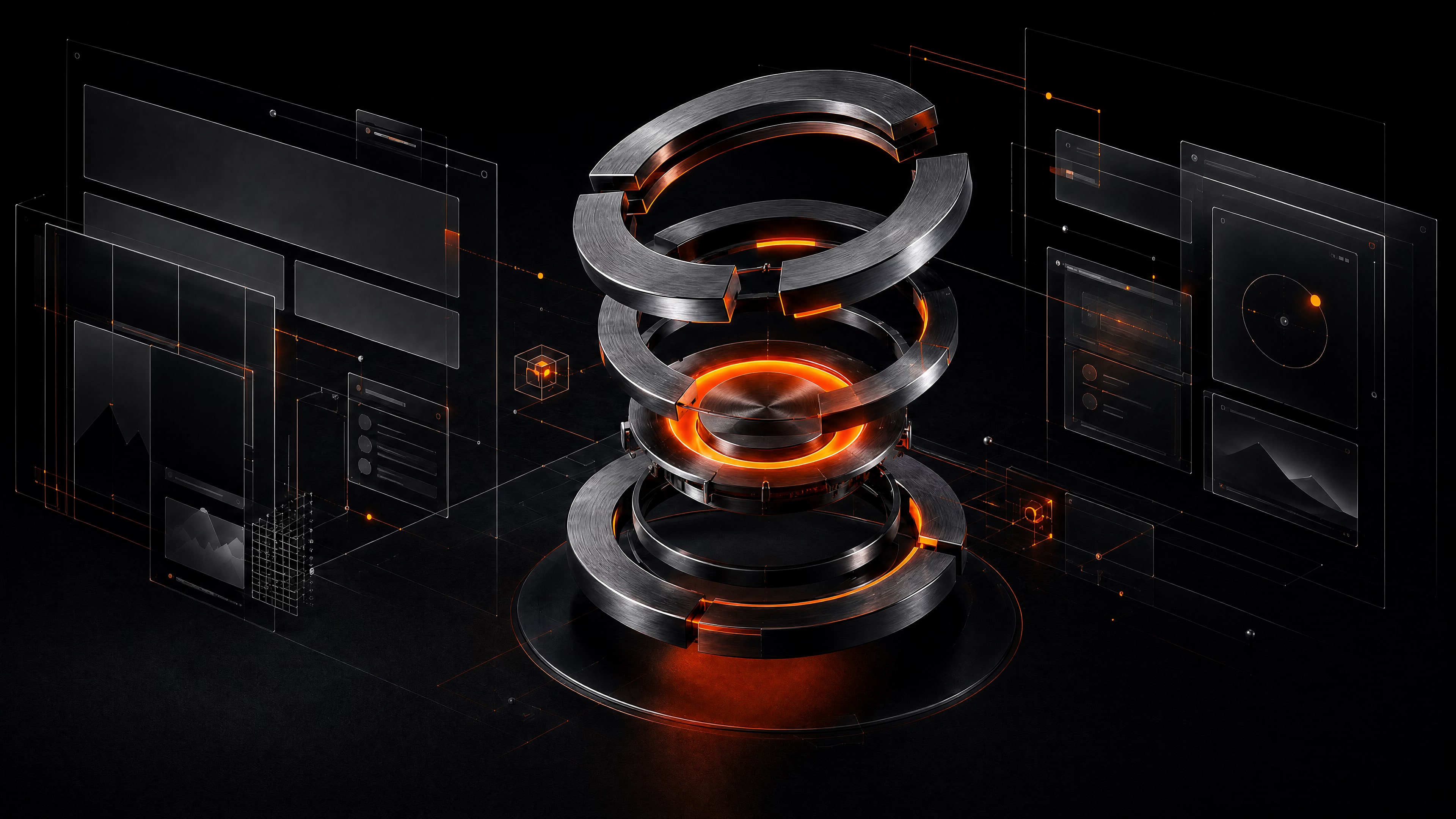 Stacked instrument rings with floating page-builder panels — shipping fixes
